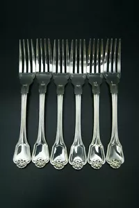 CHRISTOFLE PORT ROYAL 6 FISCHGABELN VERSILBERT GEPUNZT BRILLANT FRANKREICH L,7" - Bild 1 von 12