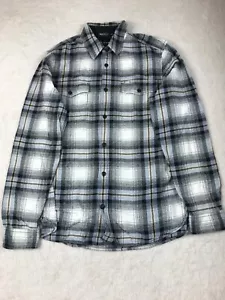 GAP Shirt Black Mens Size Medium Checked Design Long Sleeve Cotton - Picture 1 of 14