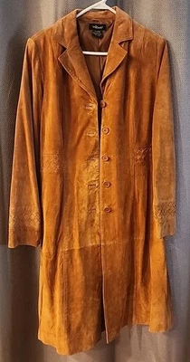 CHAQUETA WILLI SMITH MUJER GAMUZA GENUINA CUERO MARRÓN TOPO TALLA XL Foto 1 de 4