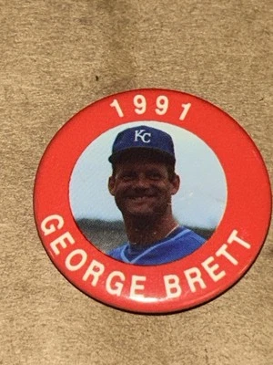 Vintage MLB 1991 MLBPA Photo Button Pin - Kansas City Royals - George Brett HOF - Image 1 of 4
