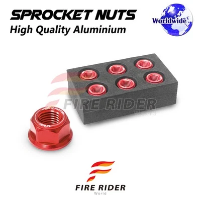 Red Rear Sprocket Nuts M10 x1.5 For Aprilia RSV 1000 R 04 05 06 07 08 09 10 - Изображение 1 из 3