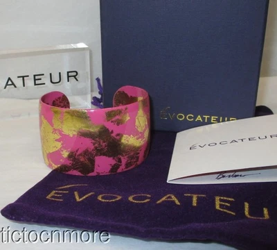 DESIGNER EVOCATEUR ISLAND HOT PINK 1.5" CUFF BRACELET VO-1025-5 RETIRED NOS - Image 1 of 4
