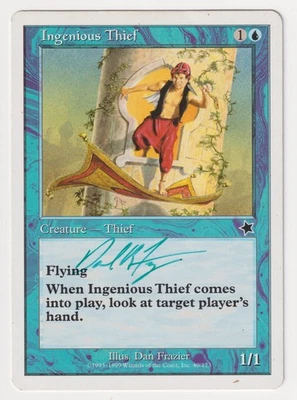 Signed Ingenious Thief Proof HP Starter 1999 Artist Dan Frazier MTG Magic AP! - Image 1 of 2