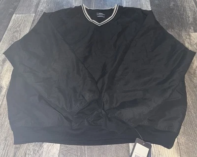 PGA 巡回赛长袖套衫热身风衣黑色男式 XL V 领 — 第 1/4 张图片