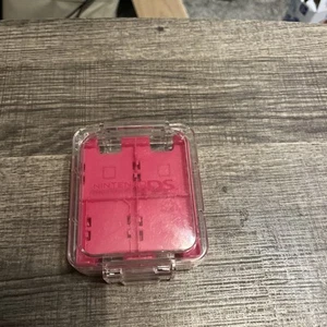 Nintendo DS Clear Pink 16-in-1 Game Card Carry Case Cartridge Holder Box - Picture 1 of 3