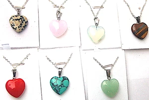 Colgantes Corazón Cristal Regalo En Caja Rosa Tigre Howlita Aventurina Opalita Jaspe - Imagen 1 de 15