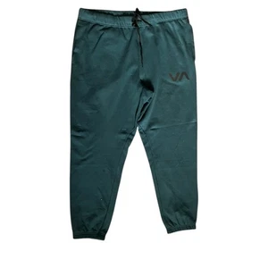 Pantalones deportivos RVCA VA Essentials verde bosque XL con cordón logotipo ropa de calle - Imagen 1 de 9