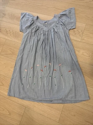 De Colección Vestido Muumuu Ropa de Salón Cambio Azul Denim Look Floral Bolsillos OS Foto 1 de 4