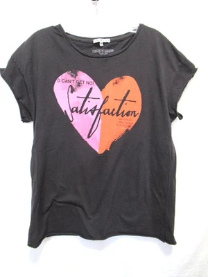 Футболка женская Junk Food размер средний черная I Can't Get No Satisfaction текст песни - Изображение 1 из 4