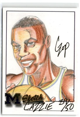 2002-03 TK LEGACY MICHIGAN WOLVERINES SKETCH CAZZIE RUSSELL /50 - Image 1 of 2