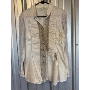 Elisa Cavaletti Daniela Dailavalle Button Up Vintage Blouse Shirt Womens Small - Imagen 1 de 6