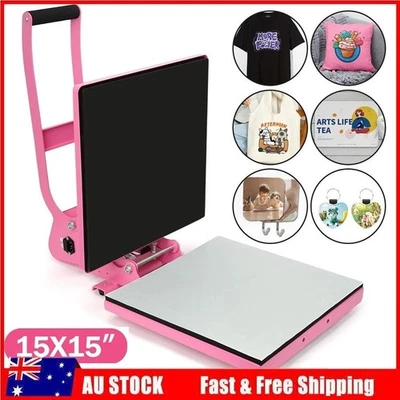 1600W 15x15 in Heat Press Machine Slide Out Heat Transfer Machine T-Shirts Pink - image 1 of 4
