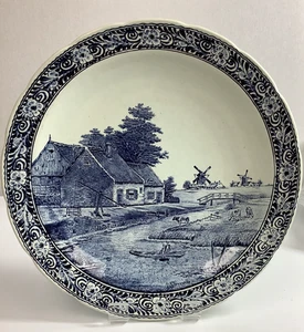 Boch Delft Charger Large J Sonneville Country Scene - 15.5 inch - Picture 1 of 6