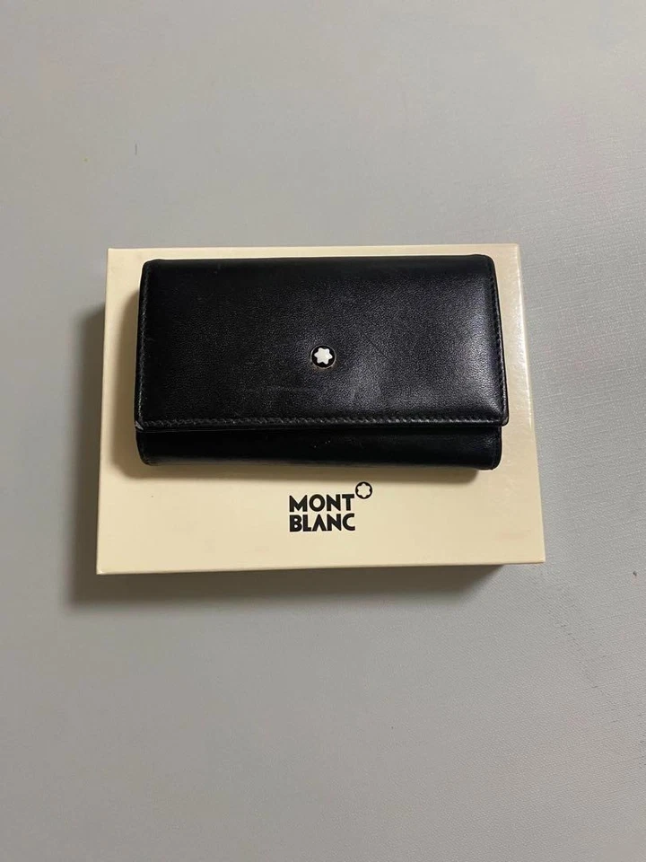Estuche para llaves Montblanc Meisterstuck de cuero negro soporte para 6 llaves usado Foto 1 de 4