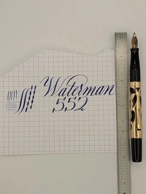 Caneta-tinteiro Waterman 552 ouro maciço sobreposição art nouveau sem tampa flexível nova na caixa - Imagem 1 de 4