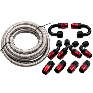 10AN 16FT Kit tubo carburante linea tubi olio combustibile + Estremità del tubo - Foto 1 di 12