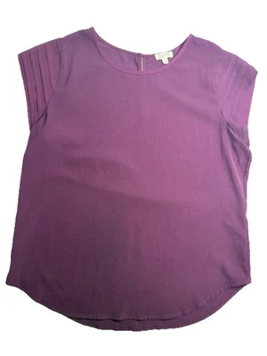 Lily White Purple blouse women’s size large Office Work career button closure - Image 1 of 4