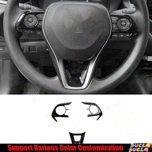 3* Car Steering Wheel Button Frame Trim For Toyota Corolla 2019-23 Bright Black - Picture 1 of 3