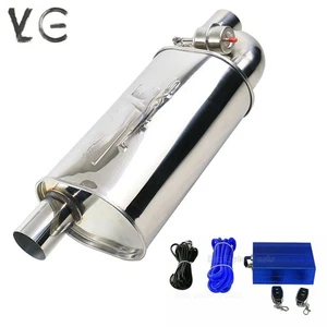 1pc 3" Tip Single Exhaust Muffler valve Exhaust Muffler Tip w/ Wireless Control - Picture 1 of 6