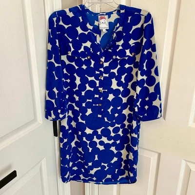 Vestido Vaina Anthropologie X Yoana Baraschi Contacto Lunares Azules Talla 4  Foto 1 de 4