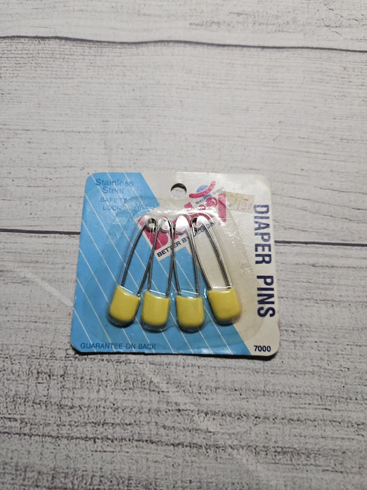Vintage Duck Diaper Pins Stainless Package of 4 Blue Binky 1988