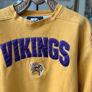 Vintage Starter NFL Minnesota Vikings Applique Sweatshirt L - Picture 1 of 7