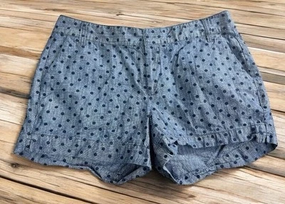 Pantalones Cortos Old Navy Cambray Lunares Talla 4 Algodón Azul Chino Informal 3" Entrepierna Foto 1 de 4