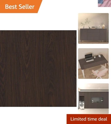 Papel de contacto de grano de madera de nogal oscuro autoadhesivo - renovación efecto 3D Foto 1 de 4