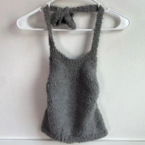 NWOT SKIMS Smoke Gray Cozy Knit Halter Bra Top Size Large - Picture 1 of 7