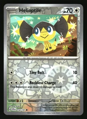 SV08: Surging Sparks #154/191 Helioptile Reverse Holofoil - Image 1 of 2