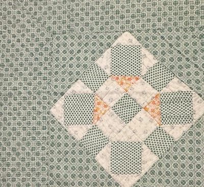 Vintage Cutter Quilt Piece 18” x 20” Beautiful Feed Sack Fabrics  # 2 - Image 1 of 4