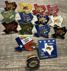 TSRA Lot Of 15 Texas State Lapel Pin & Steer 80’s 90’s 00’s Vintage - Picture 1 of 8