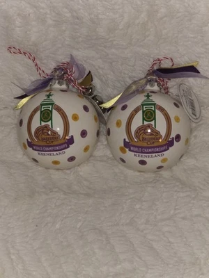 (2) Adornos Keeneland Cup 2020 Breeders Cup hechos por Magnolia Lane - Carreras de caballos Foto 1 de 4