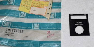 NUEVO EN STOCK 1980-1982 BUICK LESABRE ELECTRO INST PANEL DERECHO CONTROL REMOTO ESPEJO APLIQUE 1264826 Foto 1 de 2