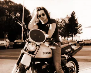 JOHN MELLENCAMP PHOTOGRAPH 1970s At Bloomington Town Square With His Motorcycle - Picture 1 of 1