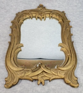 Vintage Syroco Wood Wall Mirror Gold Ornate Hollywood Regency 21" x 14" - Picture 1 of 16