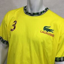 Zebra Apparel Lacrosse Tee Shirt Size XLarge XL Yellow #3 Tail Gators Plaid  