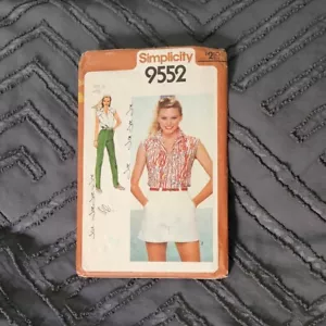 Simplicity 9552 Womens Short Pants Shirt Sewing Pattern Size 12 - Picture 1 of 2
