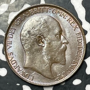 1909 Great Britain 1/2 Penny Half Penny Lot#E6791 High Grade! Beautiful! - Picture 1 of 2