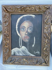 Early African American Art Painting Portrait Signed by Artist 12 X 16  Very Rare - Picture 1 of 5