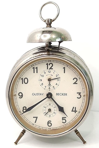 Gustav Becker Old Mechanical German Alarm Clock Antiques Collectible Decorative Cover
