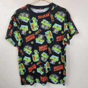 Hanna Barbera Scooby Doo AOP Shaggy And Scooby Mystery Machine SS Tee Medium - Picture 1 of 5