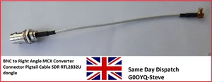 BNC to Right Angle MCX Converter Connector Pigtail Cable SDR RTL2832U dongle  - Picture 1 of 3