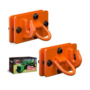 2 Pack Tractor Bucket Hooks with Tie Down Ring, Grade 70 Forged Steel Bolt On... - Picture 1 of 7