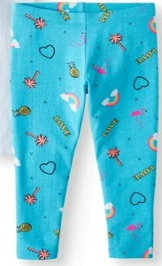 Wonder Nation Girls Tough Cotton Capri Leggings Size X-Small (4-5) Blue Tropical - Picture 1 of 1
