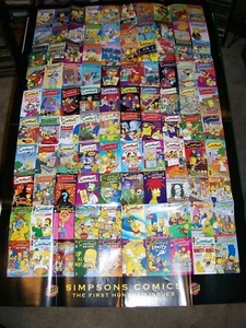 Simpsons First 100 Issues comic book Promo Poster 22" x 34" Bongo 2004 - Picture 1 of 9