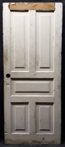 2 avail 32"x79" Antique Vintage Old SOLID Wood Wooden Interior Doors 5 Panels Cover