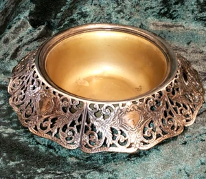 VICTORIAN FORBES SILVER CO MITTELSTÜCK Rolled Piercing Rim Bowl Silverplate 9 1/2 - Bild 1 von 5