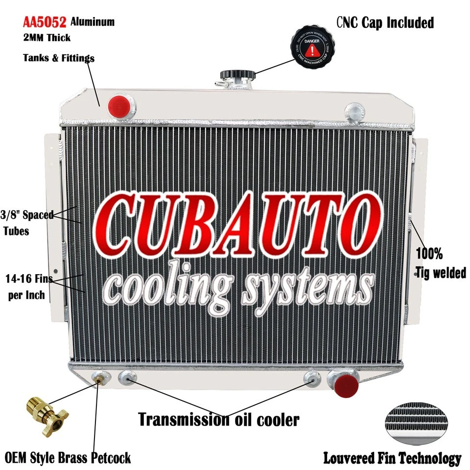 4 Row Radiator Fits 1970-1979 Dodge Pickup Pickup D100/200/300 W150/200 B200/300 Foto 1 de 4