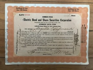 ELECTRIC BOND & SHARE COMPAGNY (USA)  (A4) - Picture 1 of 1